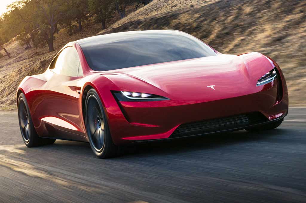 Скорость электрокара Tesla Roadster