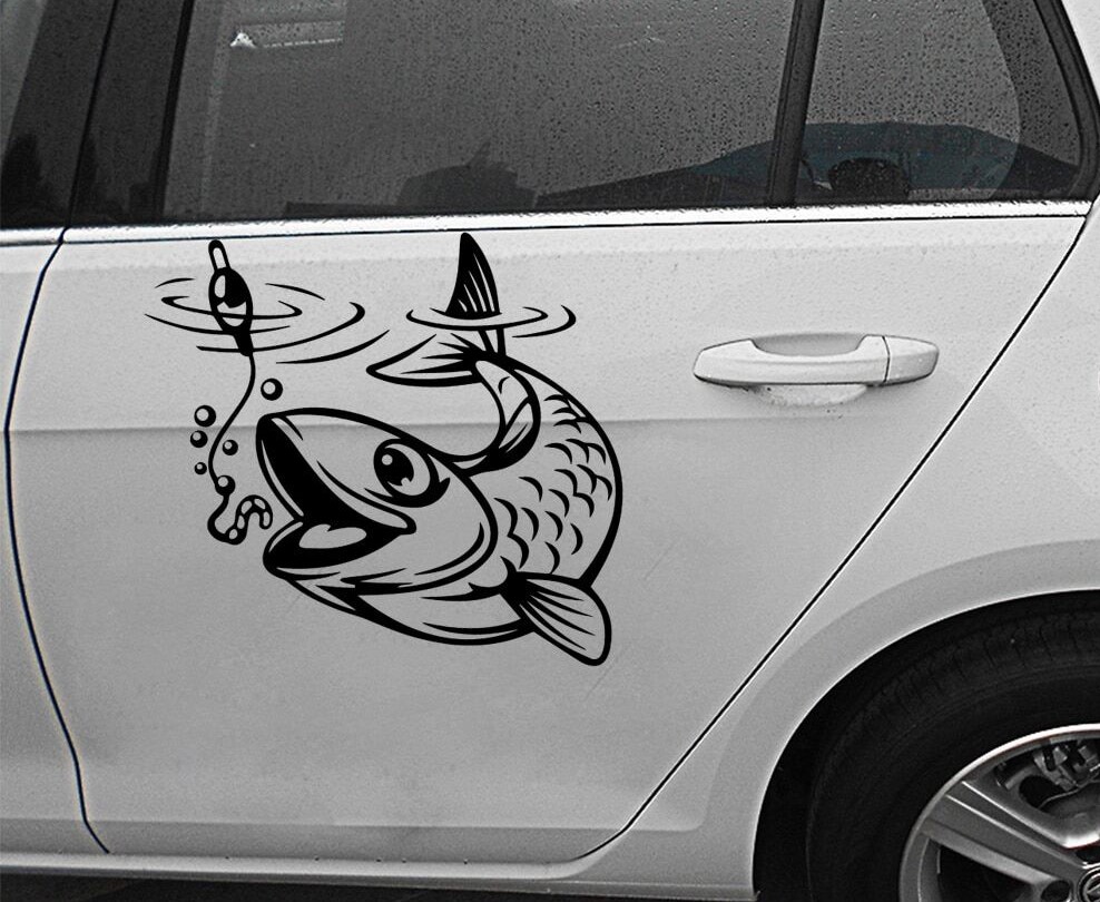 Наклейка рыбы для автомобиля рыбака 